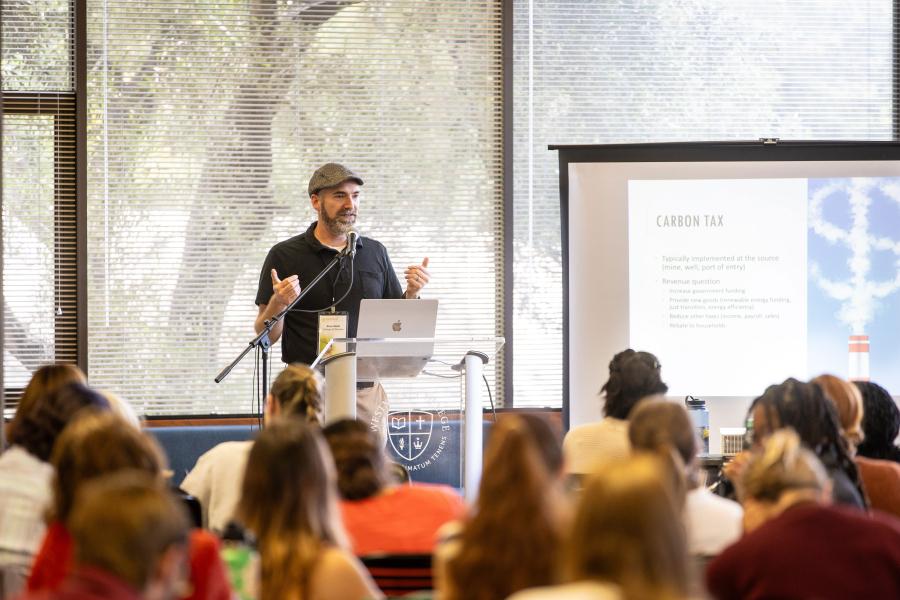 Brian Webb of Wooster College spoke at the climate conference