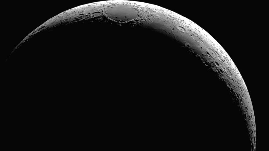 A crescent moon as seen with the Keck Telescope