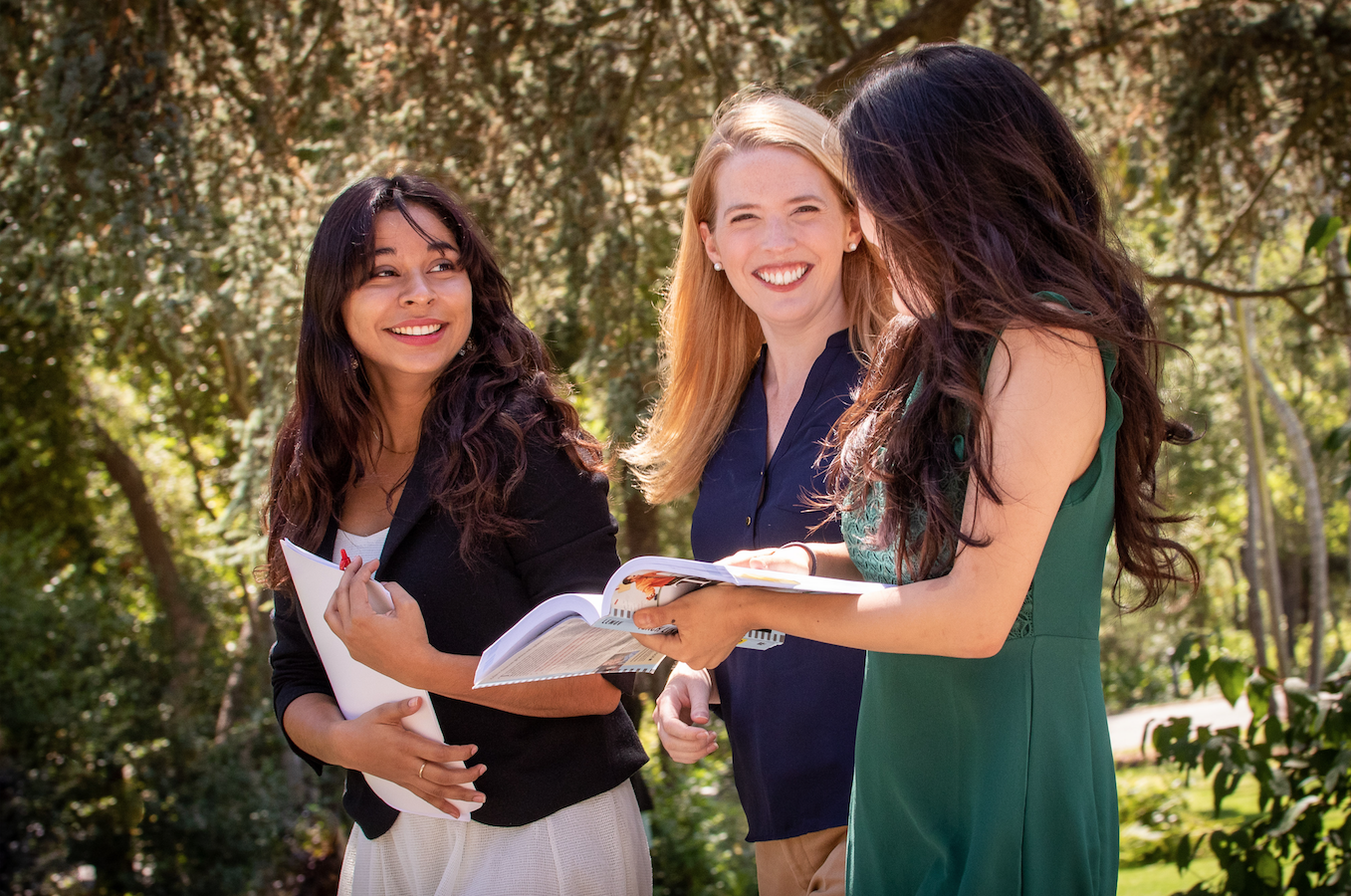carolyn chatting with education students
