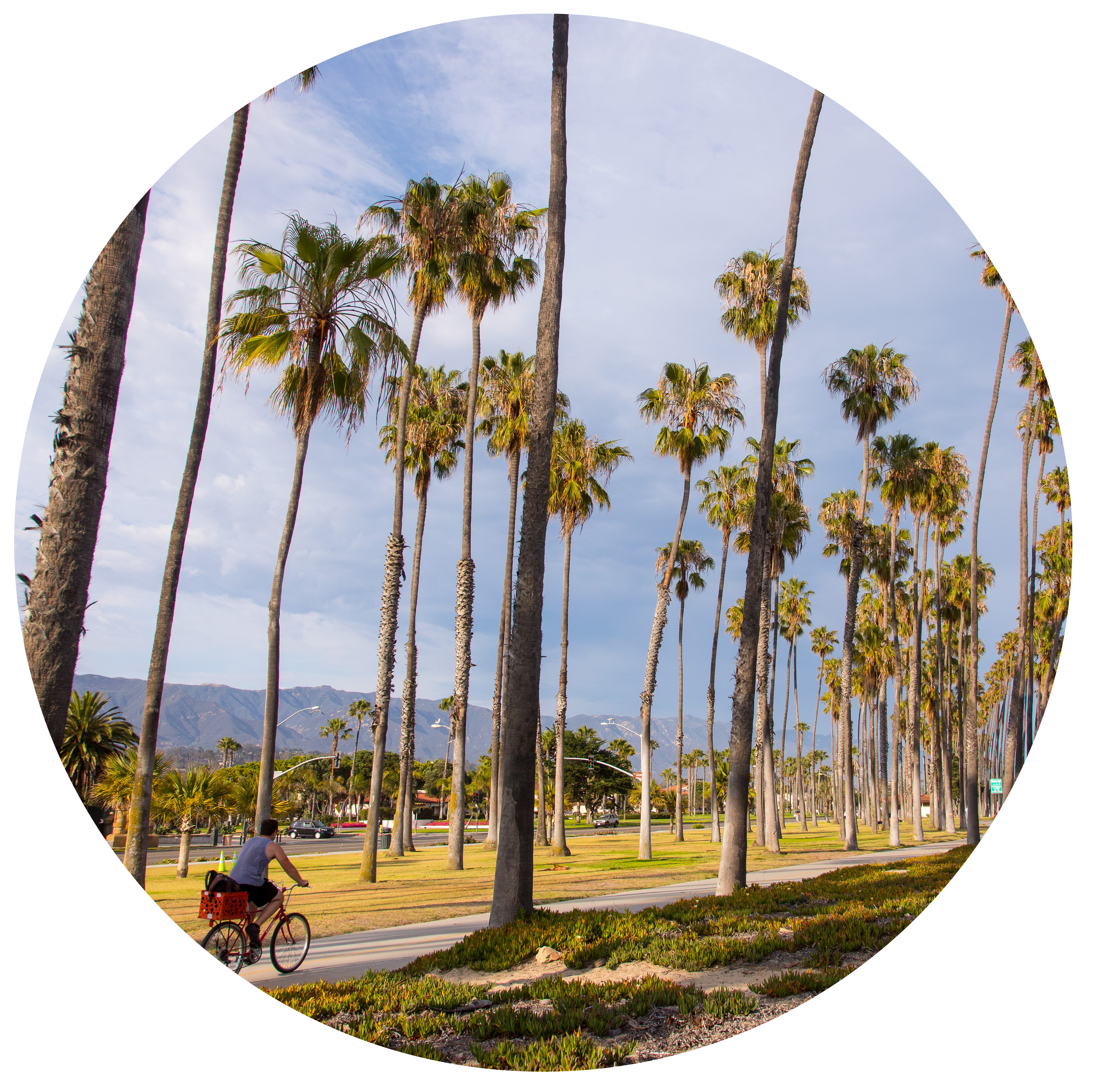 westmont student riding bike east beach santa barbara